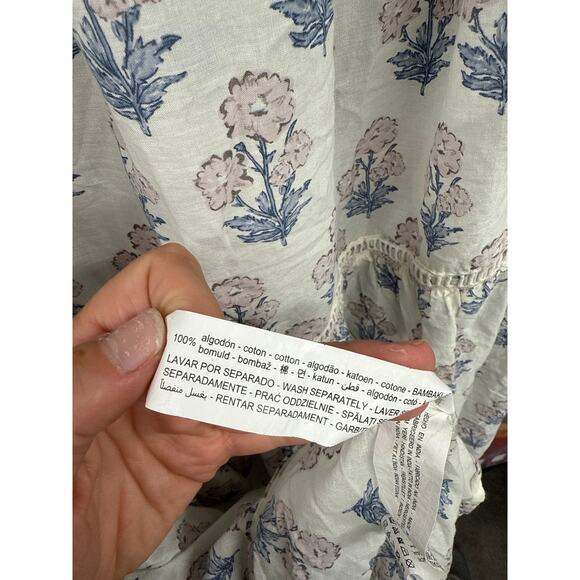 Zara Women's  Peasant Cottage Prairie Bohemian Hippie Small Lagenlook Maxi Dress - Picture 9 of 9